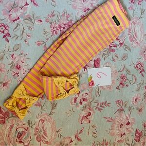 Matilda Jane Yellow and Pink Striped Ruffle Leggings